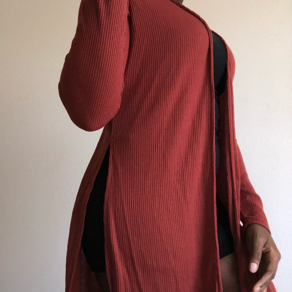 Burnt Orange Spilt Cardigan (F21) 🌞